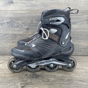 Rollerblade Zetrablade Inline Skates Mens 10 Black 80mm Fitness Recreational